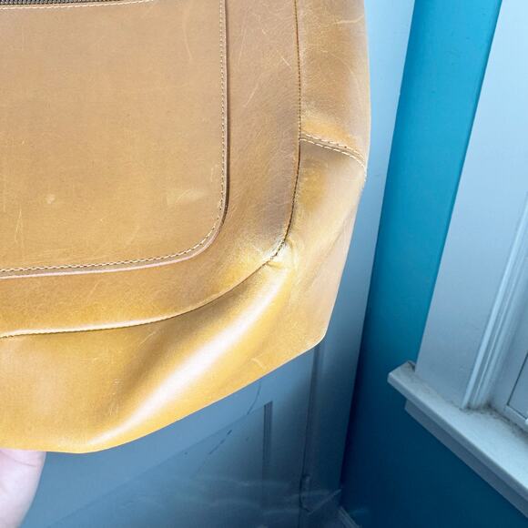 ABLE Phebe Soft Tote Shoulder Bag Full Grain Leather Functional Work Cognac OS - Picture 12 of 16